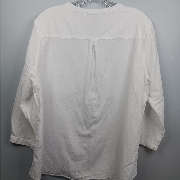 EUC Zac & Rachel White Swiss Dot Blouse 3/4 Sleeves Size XL - Picture 5 of 6